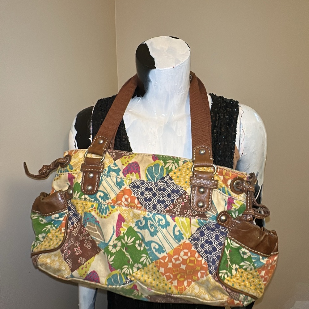 FOSSIL Boho Floral Patchwork  Shoulder Tote